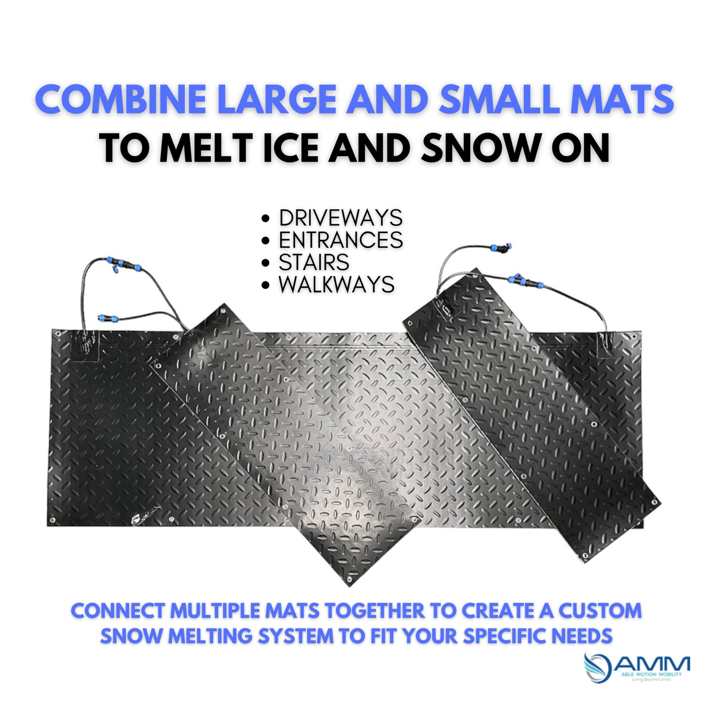 Able Motion Mobility Winter Safety AMM Able Motion Mobility 20” x 60” Snow and Ice Melting Walkway Heated Mat Kit